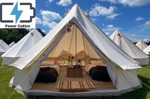 2/3 person glamping tents with power option