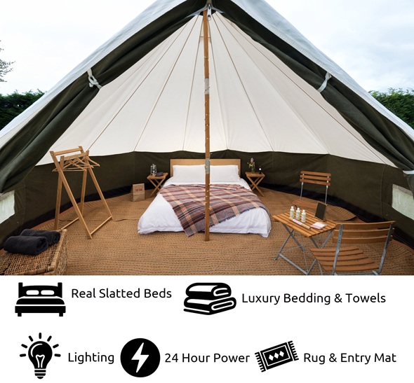 2-4 Person Platinum Glamping Tent With Power - Belgian F1 Grand Prix