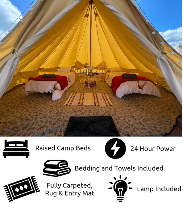 2-4 Person Premium Glamping Tent With Power - Belgian F1 Grand Prix