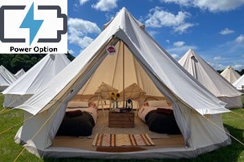 2/3 person glamping tents with power option